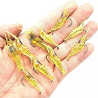 Kit 10 Isca Camarão Aromatizada com Anzol 4cm Tucunaré Curvinas e Trairas