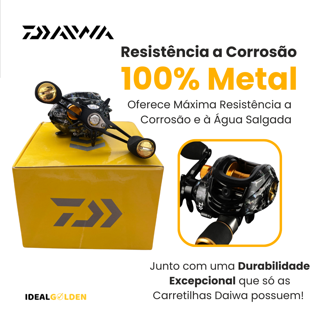 Carretilha de Pesca Daiwa 7.2:1 Anti Cabeleira + Linha de Pesca Mutlifilamento [OFERTA ESPECIAL DE NATAL]