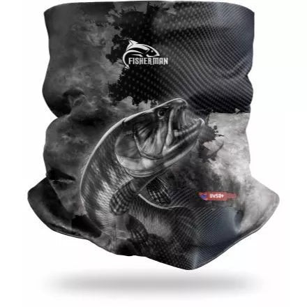 Kit Camisa FisherMan Traira Preta com Proteção UV500 + Bandana de Brinde