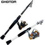 Kit de Pesca Premium: Vara de Pesca Telescópica Ghotda 1.6-2.4M com Molinete High Speed DC