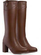 Bota Feminina de Couro  Cano Alto