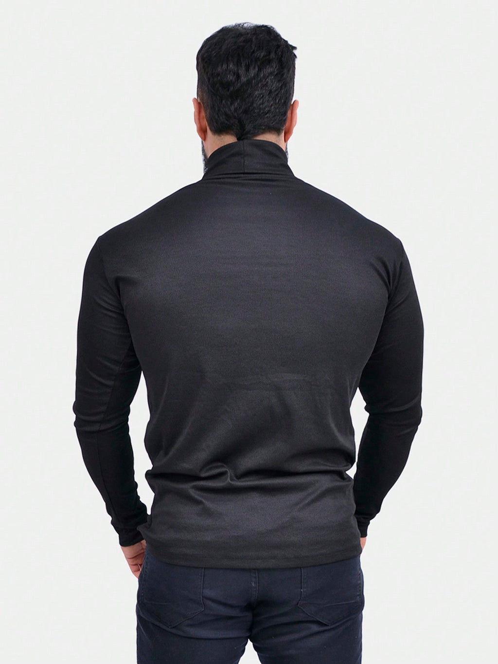 Suéter Masculino Canelada Ribana Gola Alta