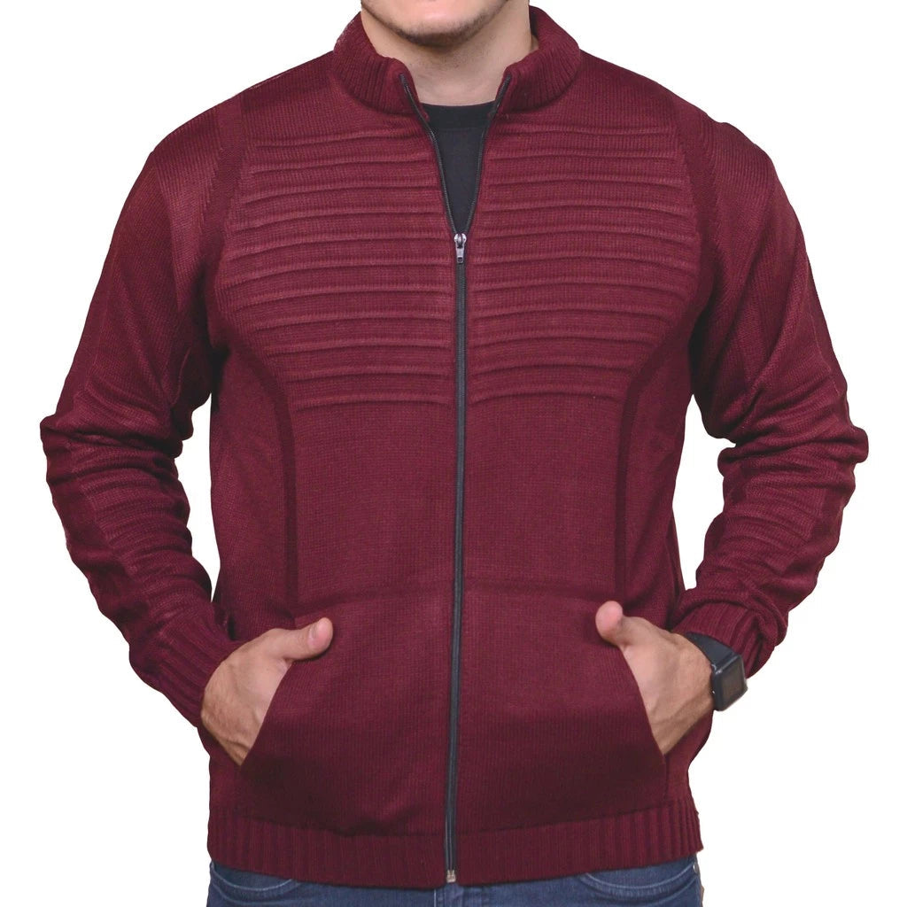 Casaco de Frio Masculino em Lã Tricot