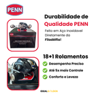 Carretilha PENN 15Kg Drag 18+1 Rolamentos Anti-Cabeleira + Brinde Exclusivo [OFERTA ESPECIAL DE NATAL]