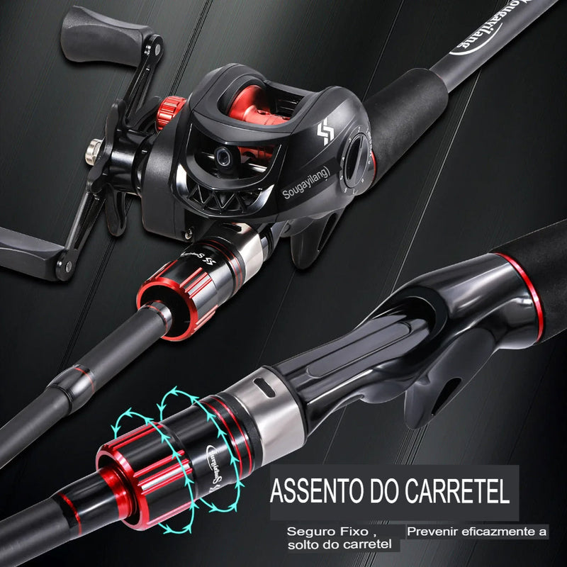 Kit de Pesca Profissional: Carretilha RedMax 10KG Drag + Vara de Carbono + Brinde Exclusivo [OFERTA EXCLUSIVA NATAL]