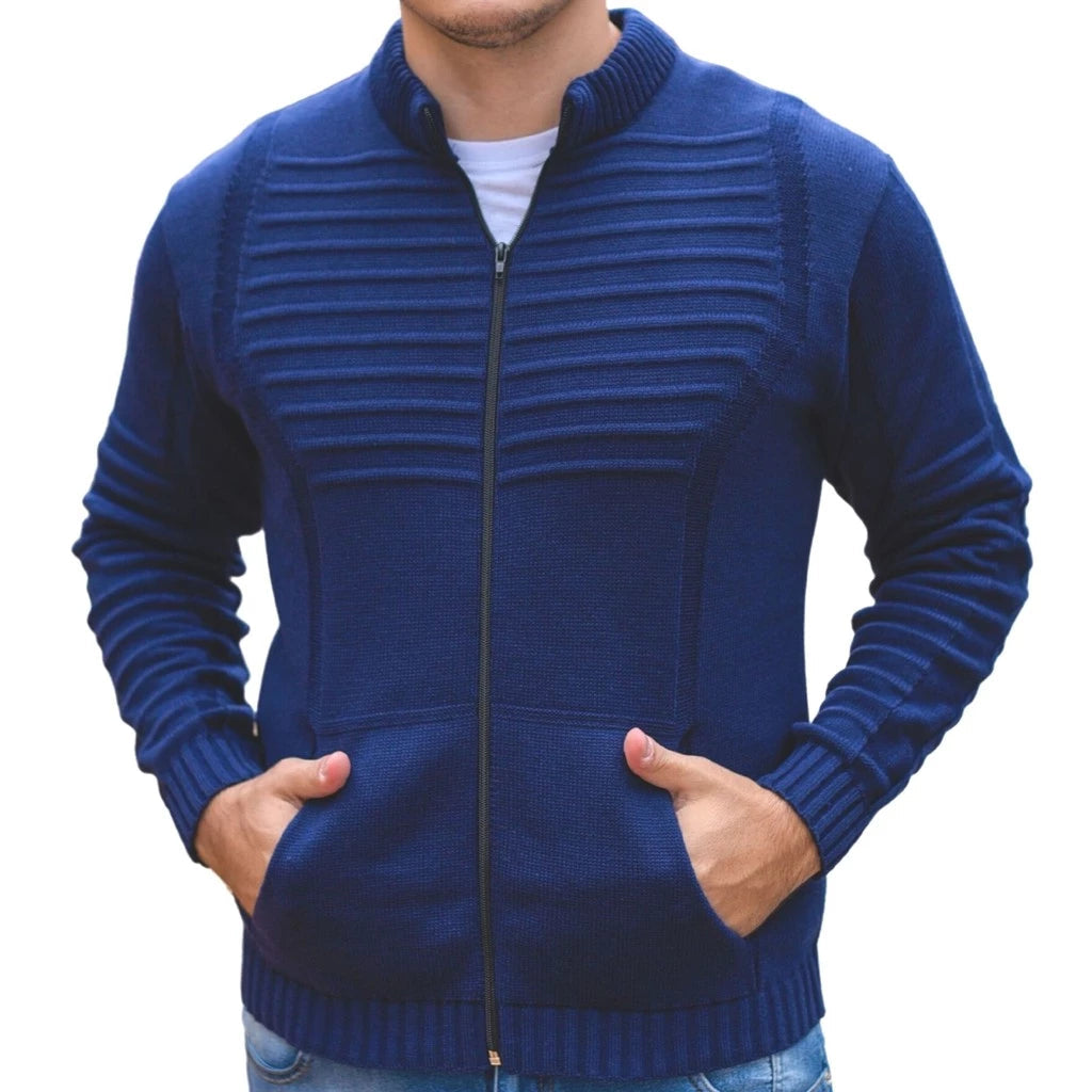 Casaco de Frio Masculino em Lã Tricot