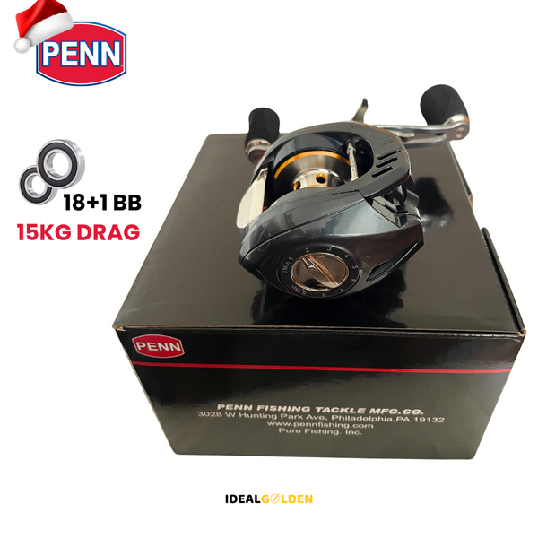 Carretilha PENN 15Kg Drag 18+1 Rolamentos Anti-Cabeleira + Brinde Exclusivo [OFERTA ESPECIAL DE NATAL]