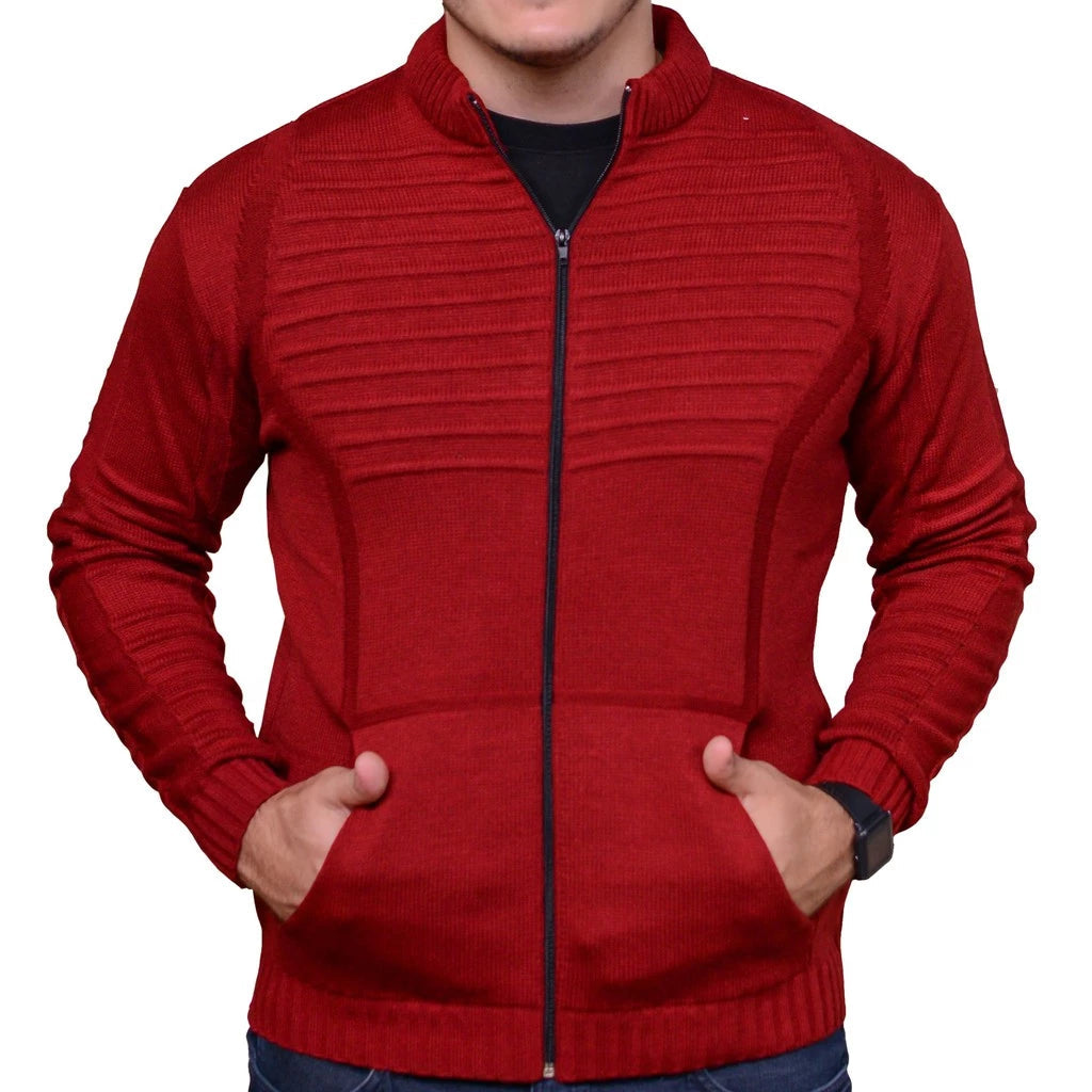 Casaco de Frio Masculino em Lã Tricot