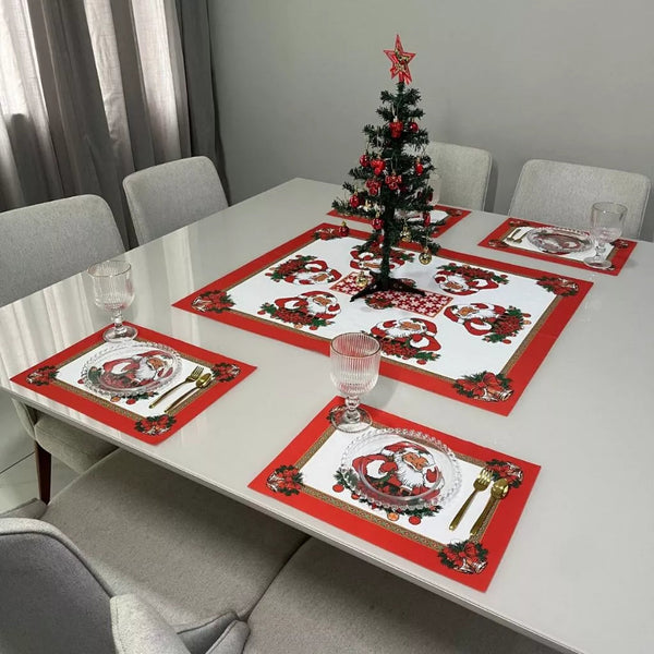 (COMPRE 5 E LEVE 6) Kit de Mesa Natalina Estilo Americano de Luxo