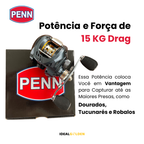 Carretilha PENN 15Kg Drag 18+1 Rolamentos Anti-Cabeleira + Brinde Exclusivo [OFERTA ESPECIAL DE NATAL]