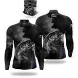 Kit Camisa FisherMan Traira Preta com Proteção UV500 + Bandana de Brinde