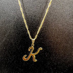 Colar De Letra Inicial 100% Dourado Premium