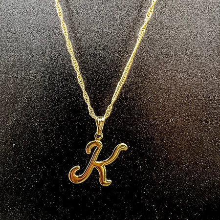 Colar De Letra Inicial 100% Dourado Premium