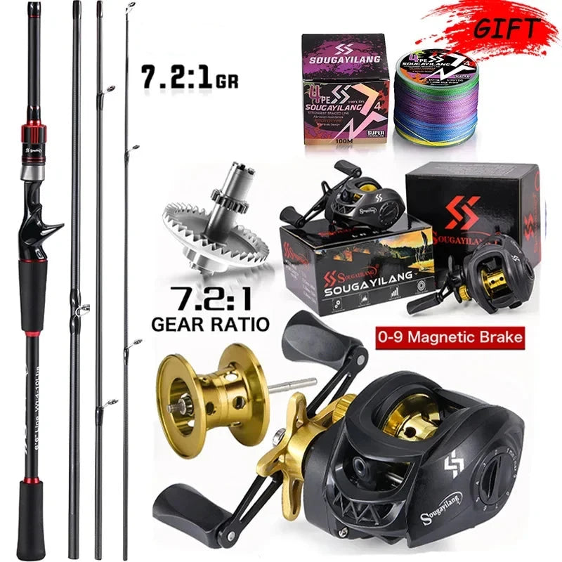 Kit de Pesca Profissional: Carretilha RedMax 10KG Drag + Vara de Carbono + Brinde Exclusivo [OFERTA EXCLUSIVA NATAL]