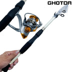 Kit de Pesca Premium: Vara de Pesca Telescópica Ghotda 1.6-2.4M com Molinete High Speed DC