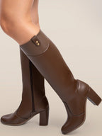 Bota Feminina de Couro  Cano Alto