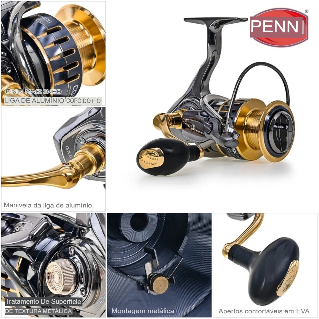 Molinete de Pesca Geração 2024 Alta Velocidade 25Kg Drag