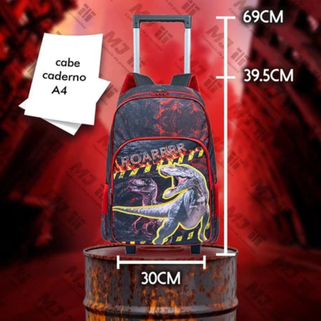 Mochila Infantil de Rodinhas Menino Menina Escolar Resistente Bolsa Impermeável MA9319-8D