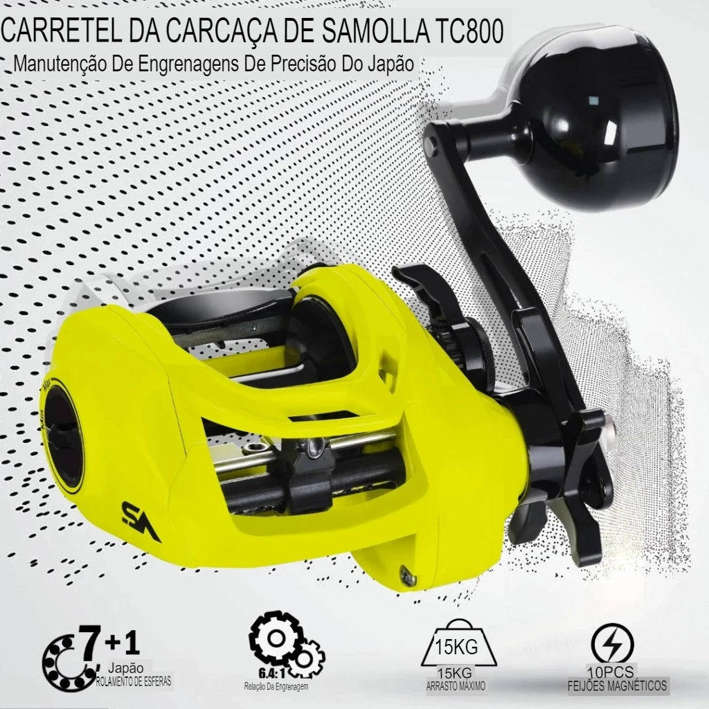Carretilha Marítima 6.4:1 Arrasto de 15 Kg