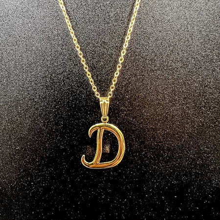 Colar De Letra Inicial 100% Dourado Premium