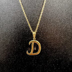Colar De Letra Inicial 100% Dourado Premium