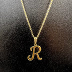Colar De Letra Inicial 100% Dourado Premium