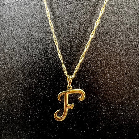 Colar De Letra Inicial 100% Dourado Premium