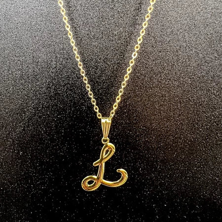 Colar De Letra Inicial 100% Dourado Premium