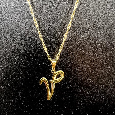 Colar De Letra Inicial 100% Dourado Premium