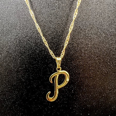 Colar De Letra Inicial 100% Dourado Premium