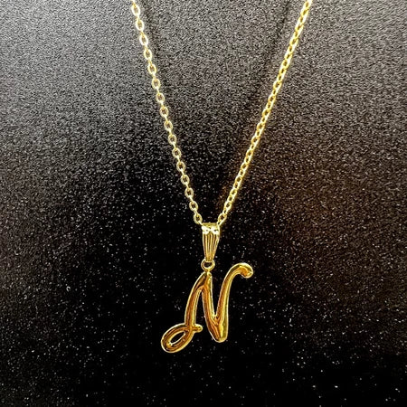 Colar De Letra Inicial 100% Dourado Premium