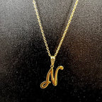 Colar De Letra Inicial 100% Dourado Premium