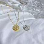 Colar De Luxo Feminino Com Caixa De Flores artificial Quatro Folhas