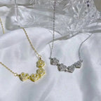 Colar De Luxo Feminino Com Caixa De Flores artificial Quatro Folhas