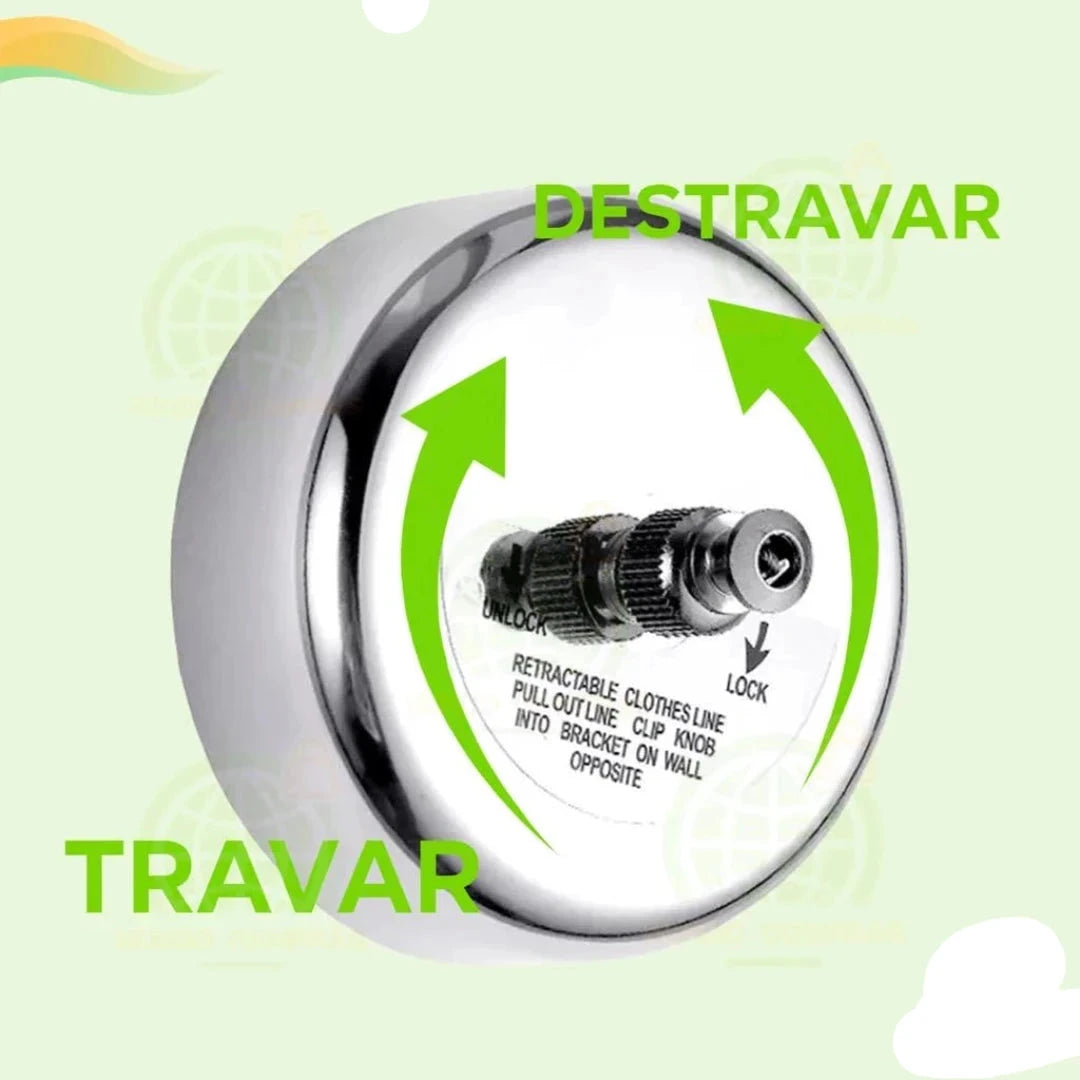 Varal Retrátil em Aço Inox Ultra Resistente 2.9MH