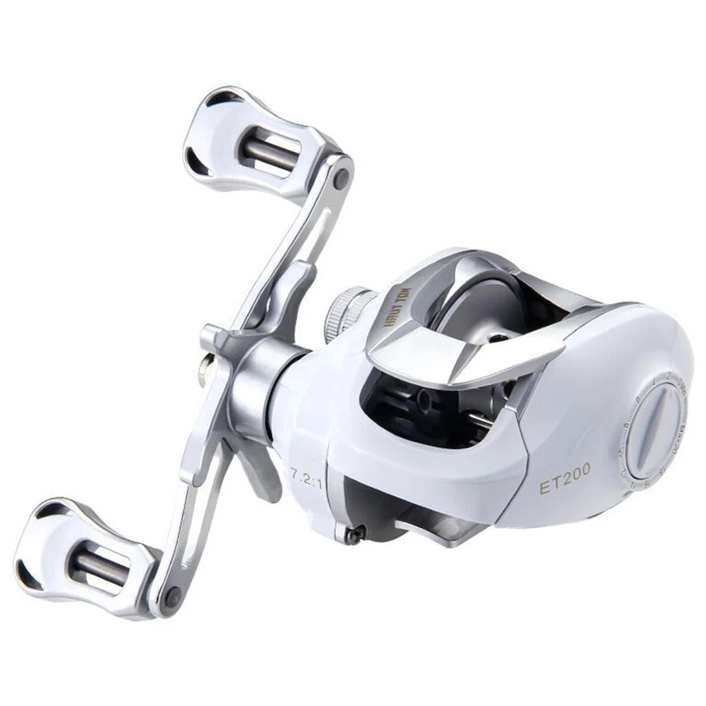 Carretilha De Pesca Esquerda Ou Direita 17+1 Rolamentos 10kg 7.2:1 Branco