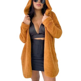 Casaco Teddy Peludo Feminino com Capuz Tamanho Único