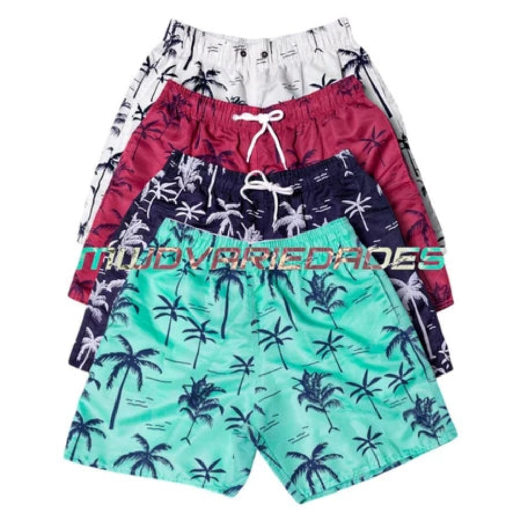 KIT 3 Short Tactel Grosso Masculino Mauricinho Adulto Surf Praia Piscina Secagem Rápida Academia Bermuda Verão