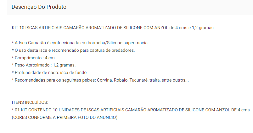 Kit 10 Isca Camarão Aromatizada com Anzol 4cm Tucunaré Curvinas e Trairas