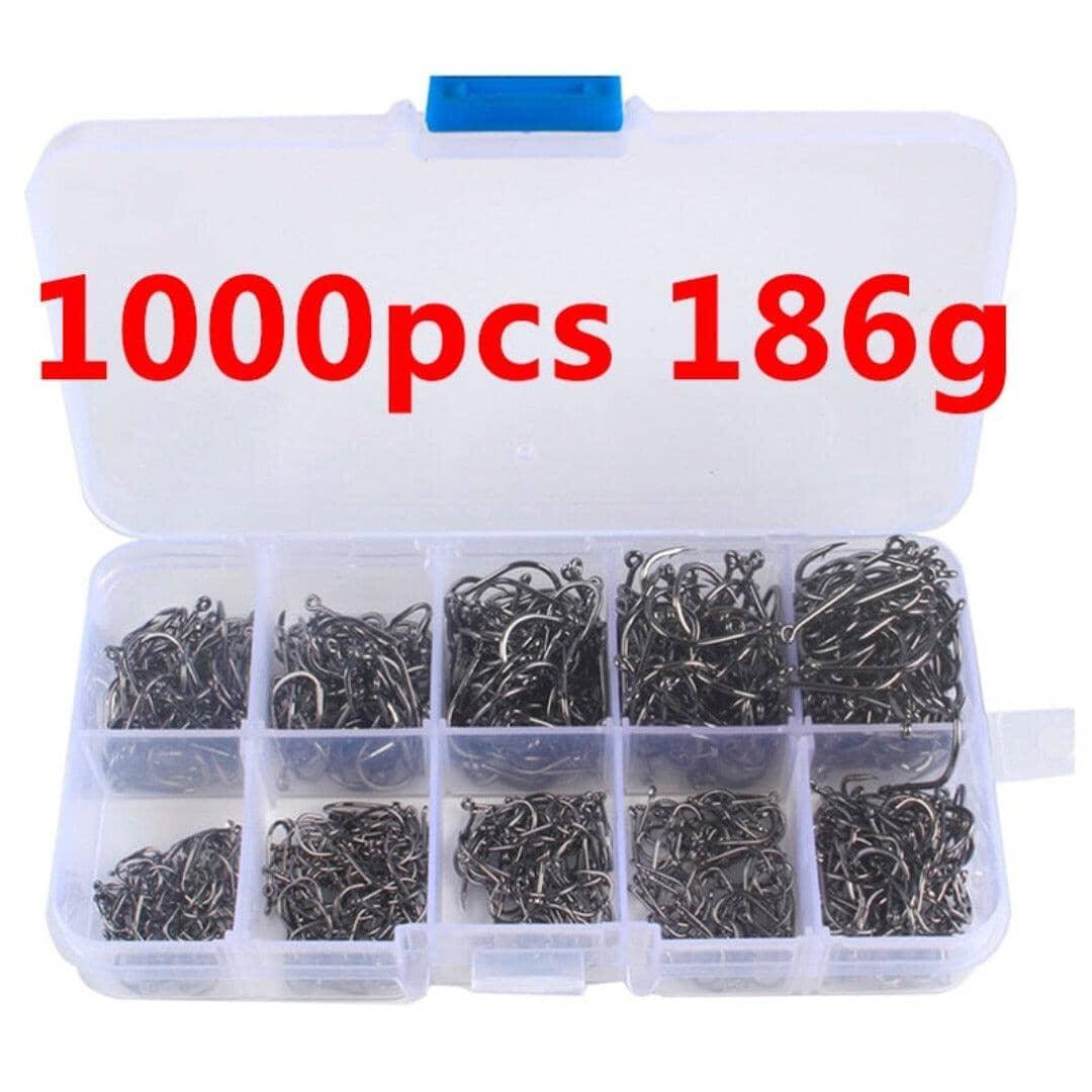 400/500/600/1000 Peças de Anzol de Aço de Carbono Para Rios, Lagos, Pesqueiros, Mar pesca lojaidealgolden 1000pcs 
