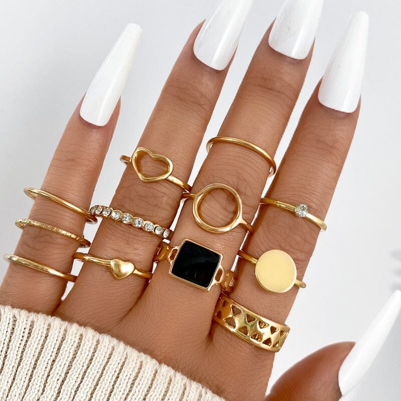 Conjunto de Anéis Coleção 2023 0 lojaidealgolden 