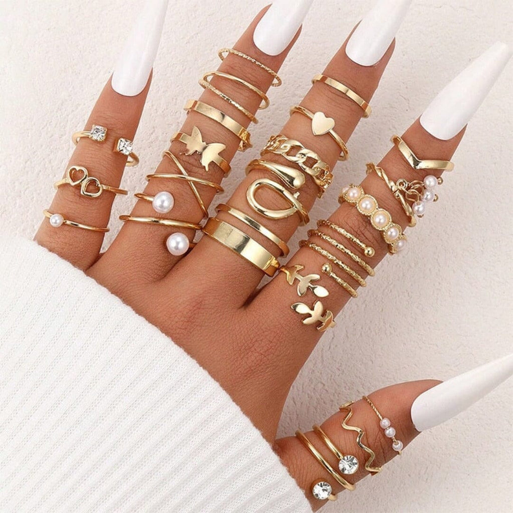 Conjunto de Anéis Coleção 2023 0 lojaidealgolden 