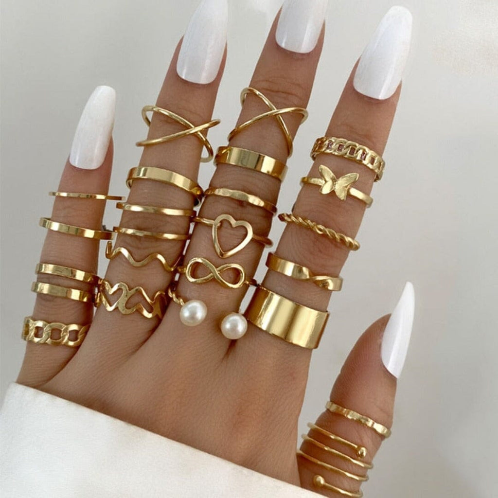 Conjunto de Anéis Coleção 2023 0 lojaidealgolden 