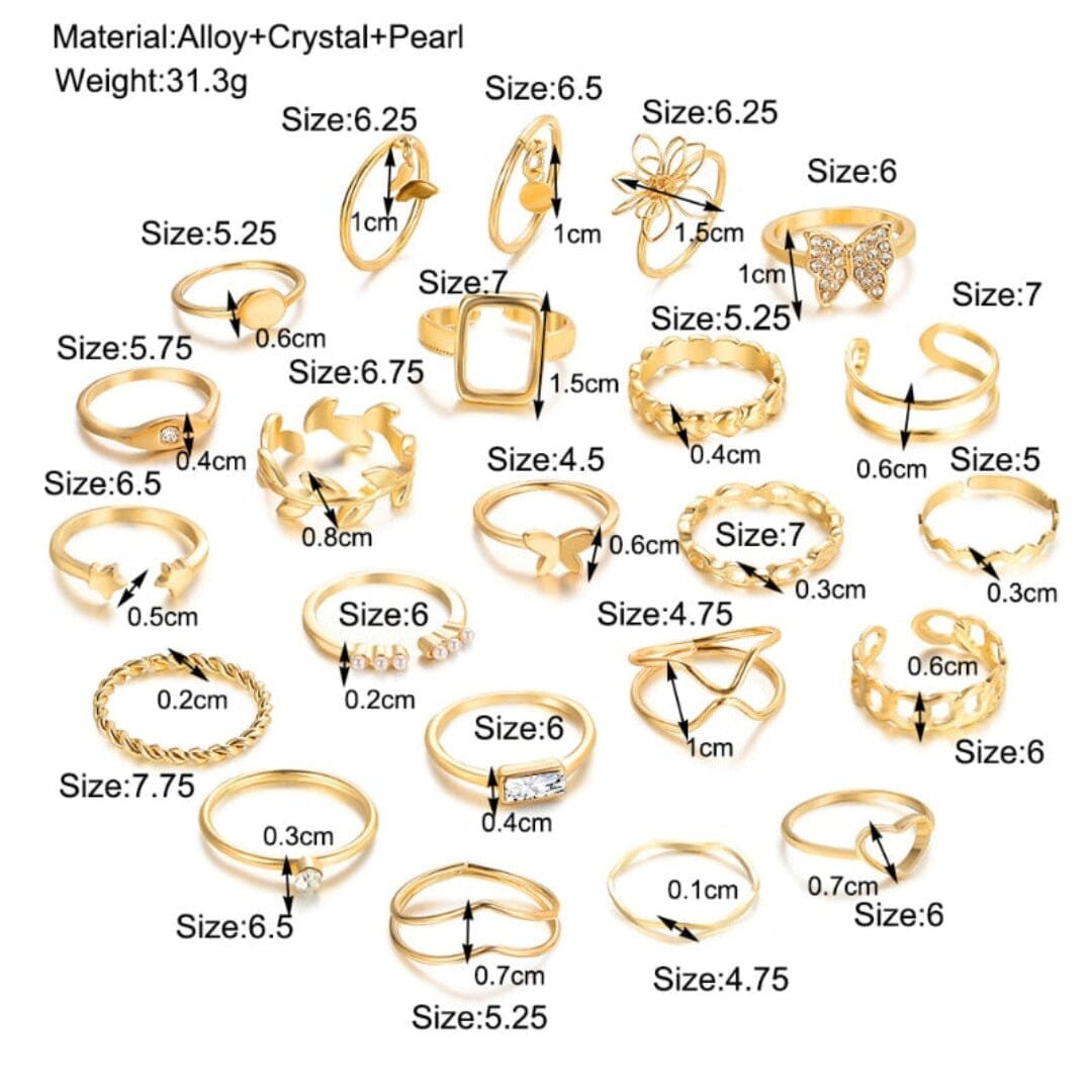 Conjunto de Anéis Coleção 2023 0 lojaidealgolden 