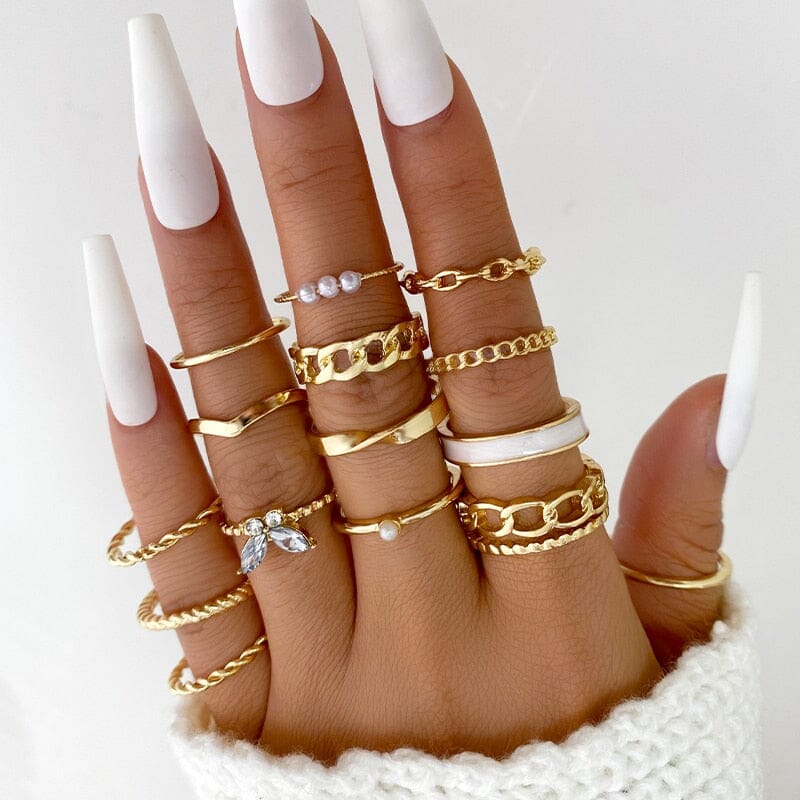 Conjunto de Anéis Coleção 2023 0 lojaidealgolden Modelo 11 