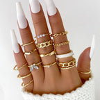 Conjunto de Anéis Coleção 2023 0 lojaidealgolden Modelo 11 