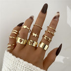 Conjunto de Anéis Coleção 2023 0 lojaidealgolden Modelo 5 