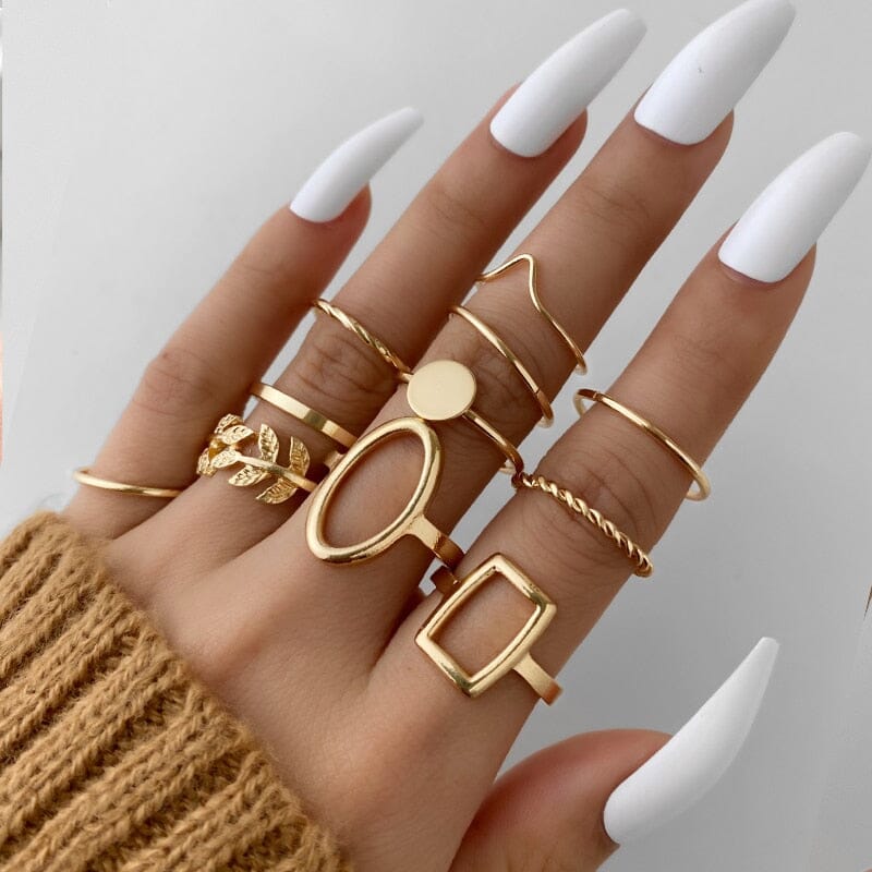 Conjunto de Anéis Coleção 2023 0 lojaidealgolden Modelo 6 
