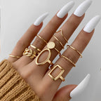Conjunto de Anéis Coleção 2023 0 lojaidealgolden Modelo 6 