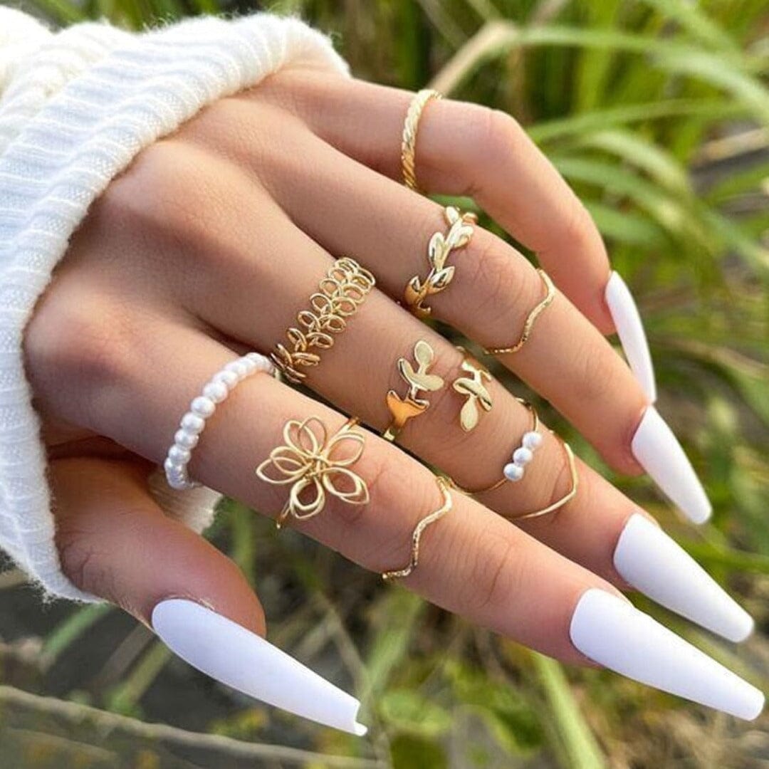 Conjunto de Anéis Coleção 2023 0 lojaidealgolden Modelo 8 